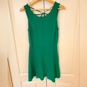 Strappy back green dress